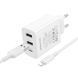 Мережевий зарядний пристрій з кабелем BOROFONE BA105A Stellar three-port charger set (iP) (EU) White 121422466 фото 3
