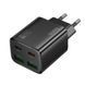 Мережевий зарядний пристрій HOCO N56 Fundador four-port PD30W(2C2A) charger(EU) Black 925098756 фото 1