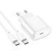 Мережевий зарядний пристрій з кабелем HOCO C109A(PD20W) Fighter single port PD20W charger set(C to C) White 750281882 фото 5