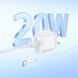 Мережевий зарядний пристрій з кабелем HOCO C109A(PD20W) Fighter single port PD20W charger set(C to C) White 750281882 фото 8