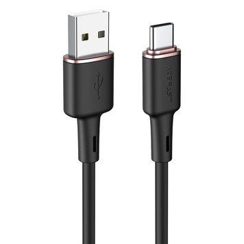 Кабель ACEFAST C2-04 USB to Type-C 3A, 1.2m, silicone, zinc connectors, Black 646566195 фото