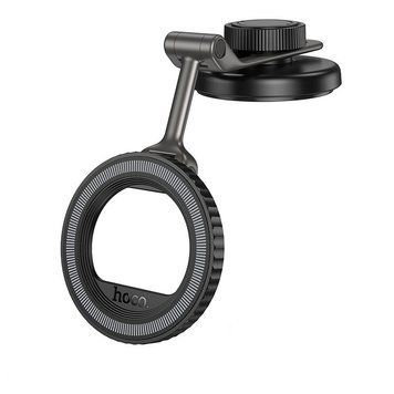 Автотримач для телефона HOCO H77 View folding magnetic ring car holder (center console) Black Metal Gray 954250517 фото