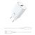 Мережевий зарядний пристрій з кабелем WIWU 18W Essen GaN Fast Charger + Cable Combo Wi-G006 A-L EU White 500889363 фото