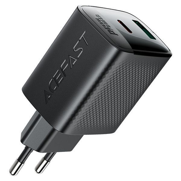 Сетевое зарядное устройство ACEFAST A106 PD45W GaN (USB-C+USB-A) charger (EU) Black 826364494 фото