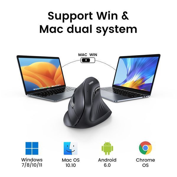 Манипулятор мышь беспроводная UGREEN MU008 Multi-mode Vertical Mouse White 307600393 фото