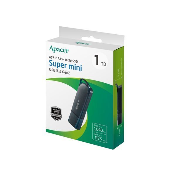 Портативный SSD Apacer AS711A 1TB USB 3.2 Gen.2 Blue 439496346 фото