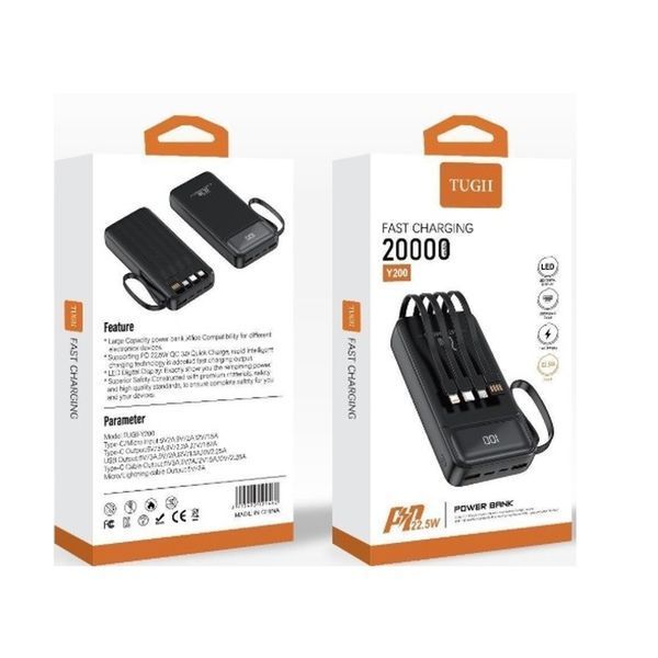 Зовнішній акумулятор WUW Y200 (22.5W PD) 20000mAh Black 111544856 фото