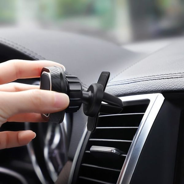 Автодержатель для телефона HOCO CA52 Intelligent air outlet in-car holder Black+Gray 111984758 фото