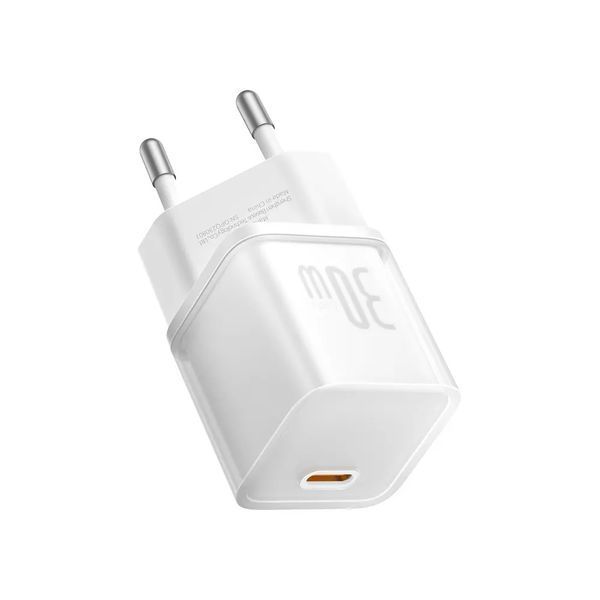 Мережевий зарядний пристрій Baseus GaN5S Fast Charger 1C 30W EU Moon White 621243105 фото