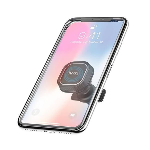 Автодержатель для телефона HOCO CA52 Intelligent air outlet in-car holder Black+Gray 111984758 фото