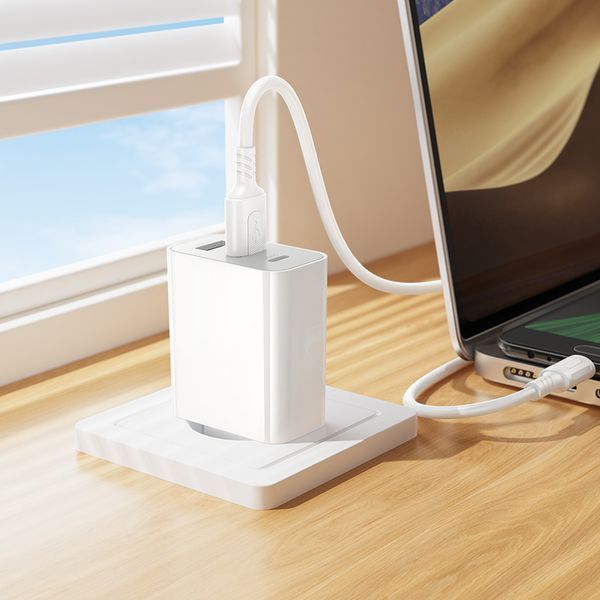 Сетевое зарядное устройство с кабелем BOROFONE BA105A Stellar three-port charger set (Micro) (EU) White 201413551 фото