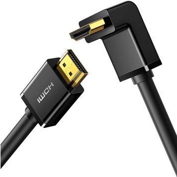 Кабель UGREEN HDMI 4K Cable Male to Male 90 Degree Black 2m 767760021 фото