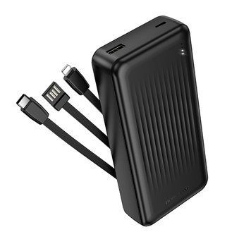 Зовнішній акумулятор BOROFONE BJ79A Clever power bank with 3 cables(20000mAh) Black 585380893 фото