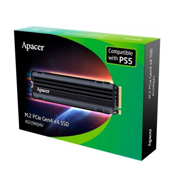 Накопичувач SSD M.2 Apacer AS2280Q4U5 (For PS5) 4TB 2280 PCIe 4.0x4 NVMe 3D Nand Read/Write: 7400/6800 MB/sec 530038698 фото