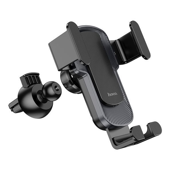 Автотримач для телефона HOCO CA103 vertical and horizontal air outlet gravity car holder Black Metal Gray 224297632 фото