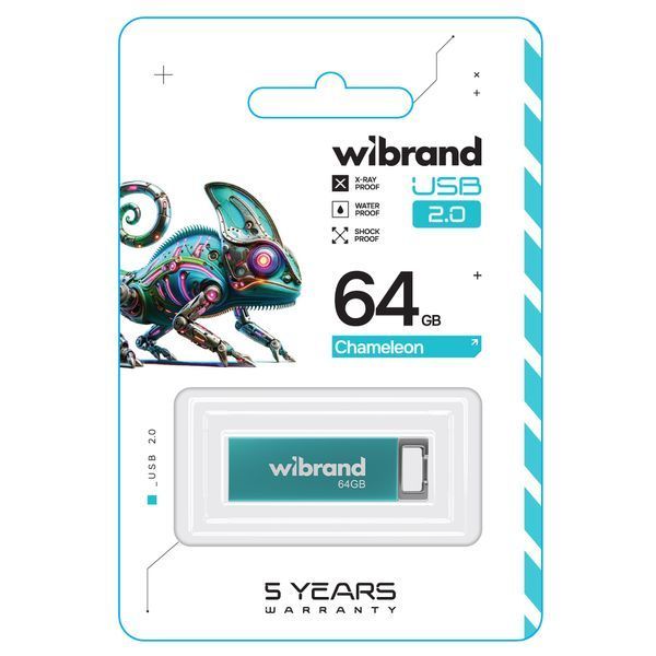 Флеш-накопичувач Wibrand USB 2.0 Chameleon 64Gb Light Blue 112290534 фото