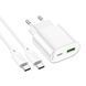 Мережевий зарядний пристрій з кабелем HOCO C109A(PD20W+QC3.0) Fighter PD20W+QC3.0 charger set(C to C) White 861563556 фото 5