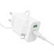 Мережевий зарядний пристрій з кабелем BOROFONE BA106A Stellar PD20W+QC3.0 charger set (C to iP) (EU) White 791394293 фото 4