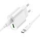 Мережевий зарядний пристрій з кабелем HOCO C109A(PD20W+QC3.0) Fighter PD20W+QC3.0 charger set(C to C) White 861563556 фото 3