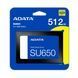 Накопичувач SSD ADATA Ultimate SU650 512GB 2.5" SATA III 3D NAND 106685693 фото 2