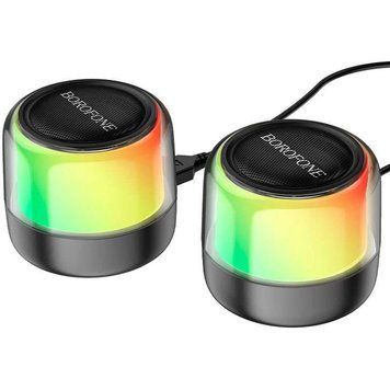 Портативна колонка BOROFONE BP12 Colorful BT wired 2-in-1 computer speaker, 5W*2, Black 207269993 фото