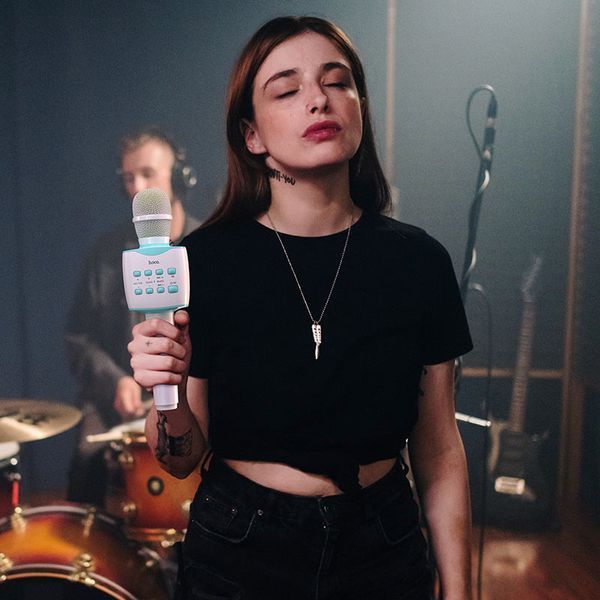 Портативна колонка-мікрофон HOCO BK5 Cantando karaoke microphone, 5W, Blue 820352893 фото