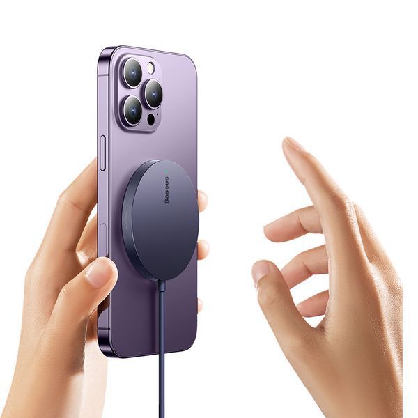 Бездротовий зарядний пристрій Baseus Simple Mini3 Magnetic Wireless Charger 15W Dusty Purple 363941522 фото
