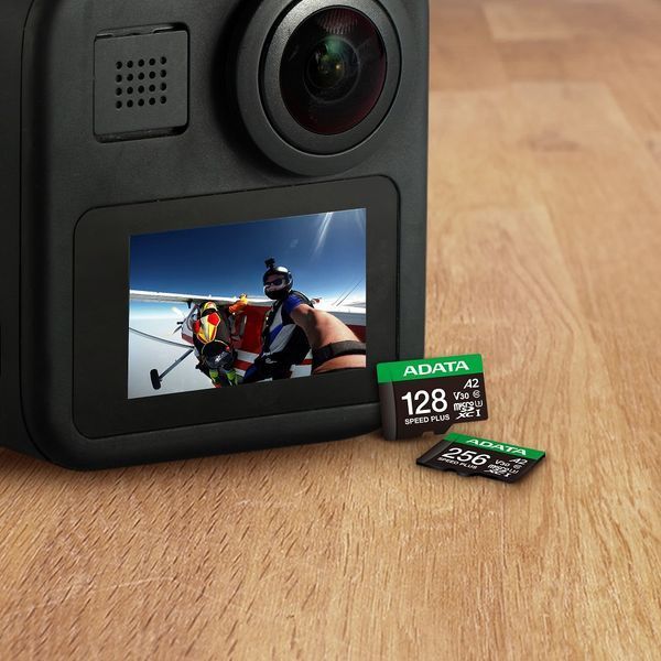 Карта пам'яті microSDXC (UHS-1 U3) A-DATA SPEED PLUS 256Gb Class 10 V30 A2 (R-180Mb/s W160Mb/s) (adapter SD) 538694570 фото