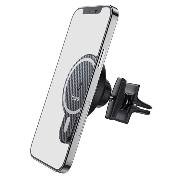 Автодержатель для телефона с БЗУ HOCO CA85 Ultra-fast magnetic wireless charging car holder Black 560986860 фото