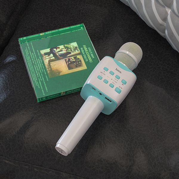 Портативна колонка-мікрофон HOCO BK5 Cantando karaoke microphone, 5W, Blue 820352893 фото