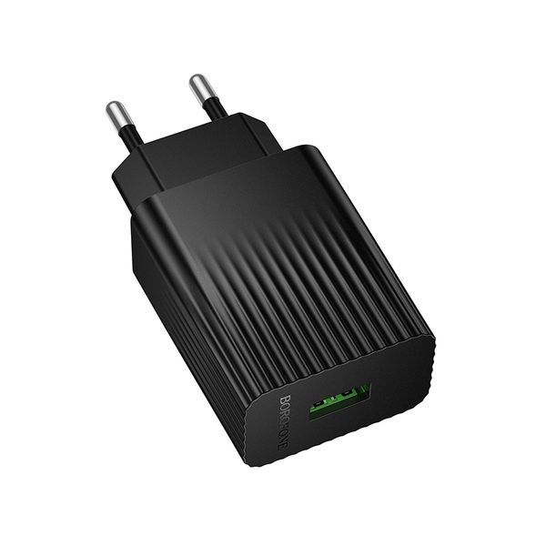 Мережевий зарядний пристрій BOROFONE BAS72A Source single port QC3.0 charger Black 480961755 фото