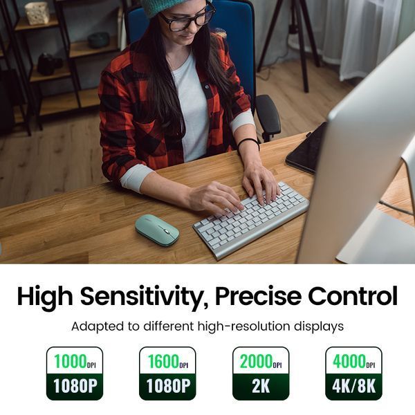Манипулятор мышь беспроводная UGREEN MU001 Portable Wireless Mouse Green 516539396 фото