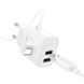 Мережевий зарядний пристрій з кабелем HOCO C141A Smart dual-port charger set(iP) White 950699159 фото 3
