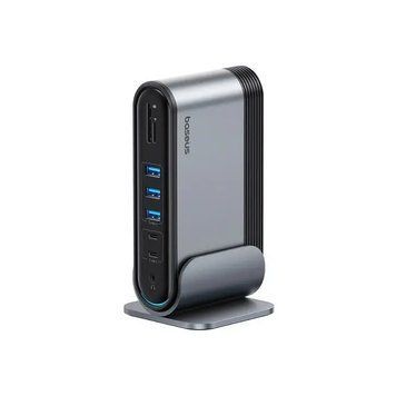 USB-хаб Baseus UnionJoy 17-Port Triple-Display Docking Station Space Grey（USB-C to HDMI4K@60Hz*2+DP4K@60Hz*1+USB3.0*3+USB-C3.0*2+USB2.0*2+PD*1+PC*1+ 398257127 фото