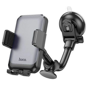 Автотримач для телефона HOCO H27 Rock push-type car holder(center console) Black gray 487412033 фото