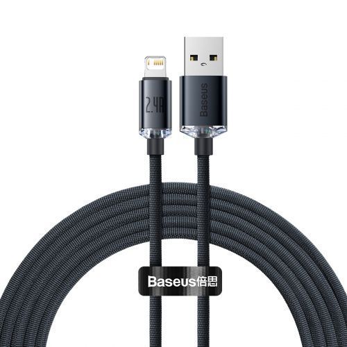 Кабель Baseus Crystal Shine Series Fast Charging Data Cable USB to iP 2.4A 2m Black 111762613 фото