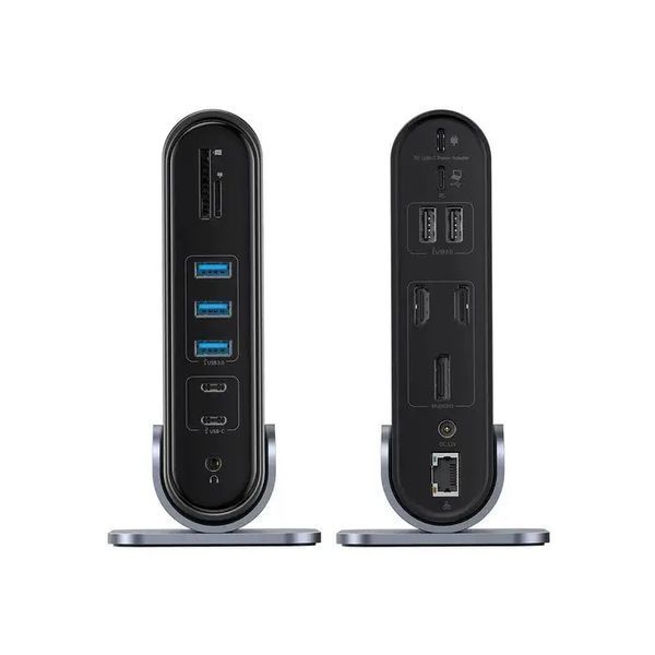 USB-хаб Baseus UnionJoy 17-Port Triple-Display Docking Station Space Grey（USB-C to HDMI4K@60Hz*2+DP4K@60Hz*1+USB3.0*3+USB-C3.0*2+USB2.0*2+PD*1+PC*1+ 398257127 фото
