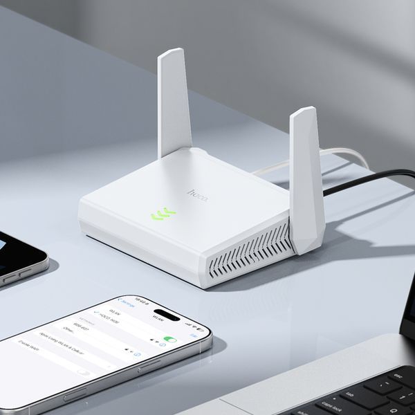 Маршрутизатор HOCO HI36 WiFi4 wireless router White 653474339 фото
