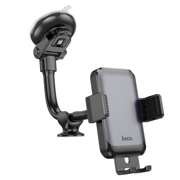 Автодержатель для телефона HOCO H27 Rock push-type car holder(center console) Black gray 487412033 фото