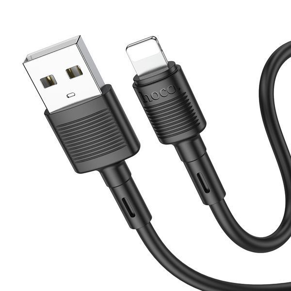 Кабель HOCO X83 USB to iP 2.4A, 1m, PVC, PVC connectors, Black 533489002 фото