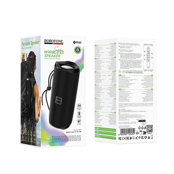 Портативна колонка BOROFONE BR100 Joy sports BT speaker, 5W * 2, Black 491821528 фото