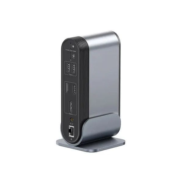 USB-хаб Baseus UnionJoy 17-Port Triple-Display Docking Station Space Grey（USB-C to HDMI4K@60Hz*2+DP4K@60Hz*1+USB3.0*3+USB-C3.0*2+USB2.0*2+PD*1+PC*1+ 398257127 фото