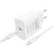 Мережевий зарядний пристрій BOROFONE BA107A Stellar single port PD30W charger set (C to iP) (EU) White 140831709 фото 3