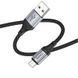Кабель HOCO X102 USB to Micro 2.4A, 1m, nylon, aluminum connectors, Black 317802650 фото 3