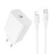 Мережевий зарядний пристрій BOROFONE BA107A Stellar single port PD30W charger set (C to iP) (EU) White 140831709 фото 1