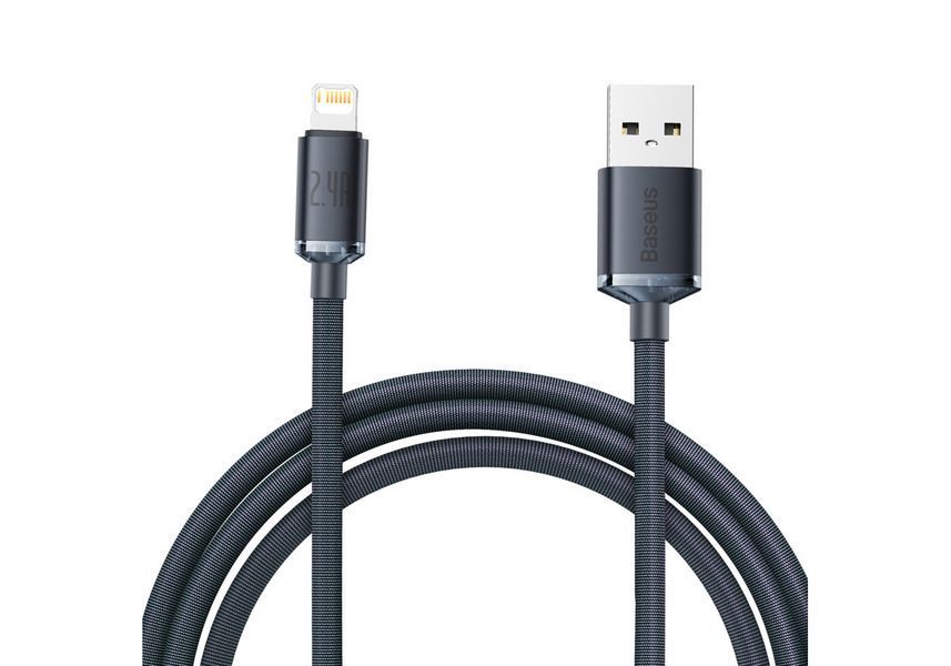 Кабель Baseus Crystal Shine Series Fast Charging Data Cable USB to iP 2.4A 2m Black 111762613 фото