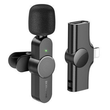 Бездротова мікрофонна система BOROFONE BFK12 Trophy lavalier (Lightning) Black 104942762 фото