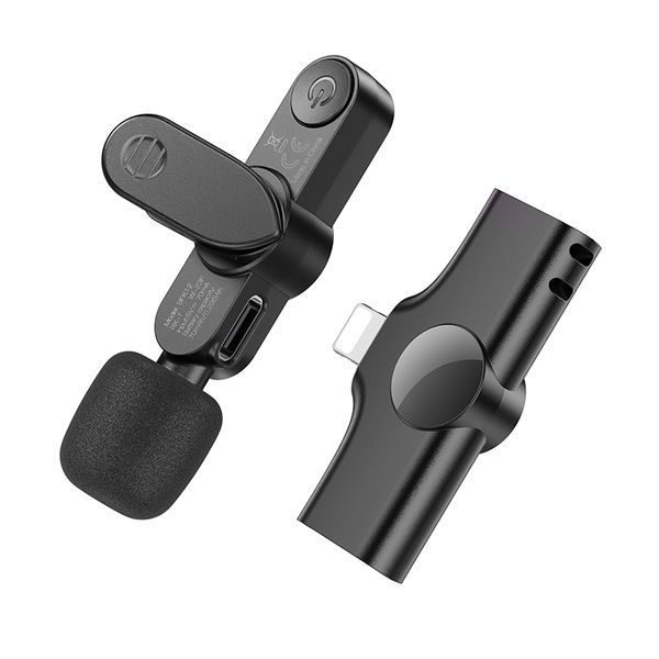 Бездротова мікрофонна система BOROFONE BFK12 Trophy lavalier (Lightning) Black 104942762 фото