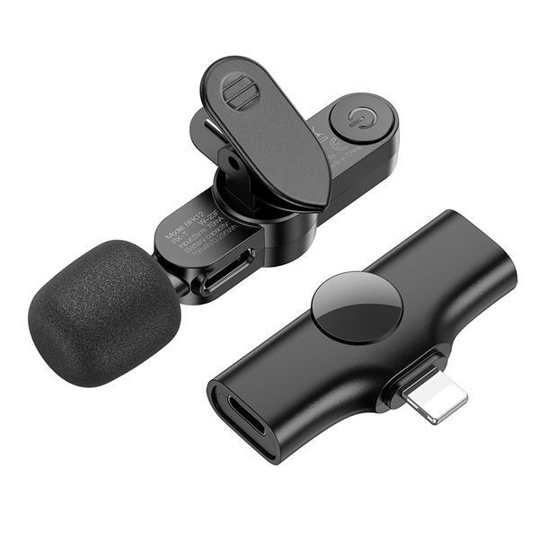 Бездротова мікрофонна система BOROFONE BFK12 Trophy lavalier (Lightning) Black 104942762 фото