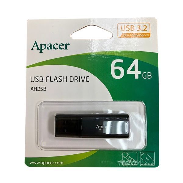 Флеш-накопитель Apacer USB 3.2 Gen 1 AH25B 64Gb Black 420712547 фото